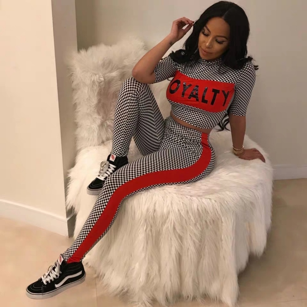 Women Short-sleeved Crop tops Summer Two pieces